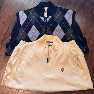 Fairway & Greene Golf Vest Men's XXL (2) Italian Merino Wool Old Money Lined